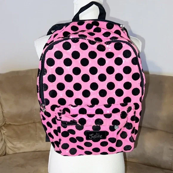 Justice pink sequin backpack outlet
